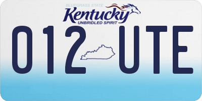 KY license plate 012UTE