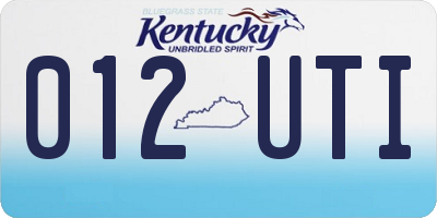KY license plate 012UTI