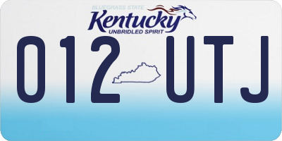 KY license plate 012UTJ