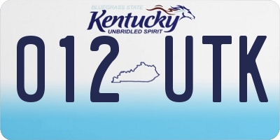 KY license plate 012UTK