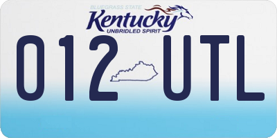 KY license plate 012UTL