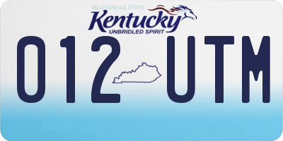 KY license plate 012UTM