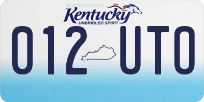 KY license plate 012UTO