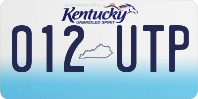 KY license plate 012UTP
