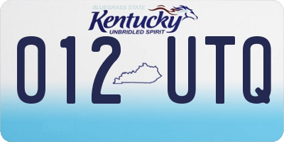 KY license plate 012UTQ