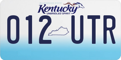 KY license plate 012UTR