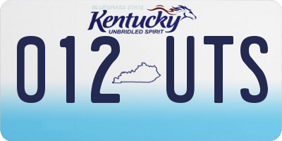 KY license plate 012UTS