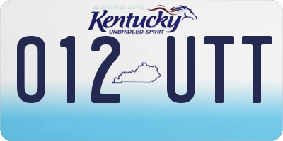 KY license plate 012UTT