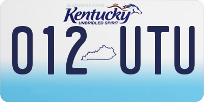 KY license plate 012UTU