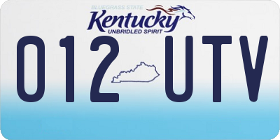 KY license plate 012UTV
