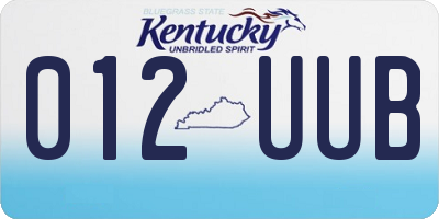 KY license plate 012UUB