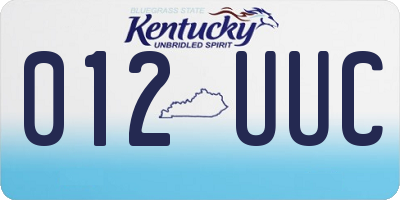 KY license plate 012UUC