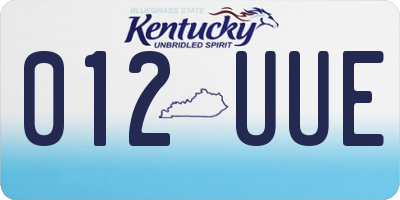 KY license plate 012UUE