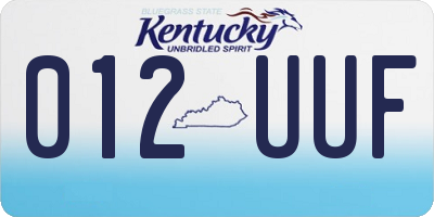 KY license plate 012UUF
