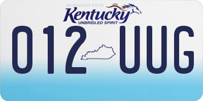 KY license plate 012UUG