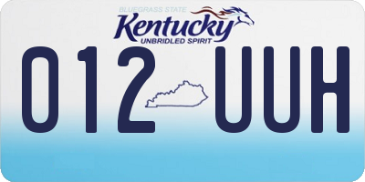 KY license plate 012UUH