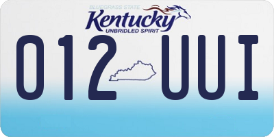 KY license plate 012UUI