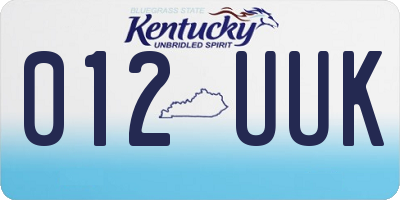 KY license plate 012UUK