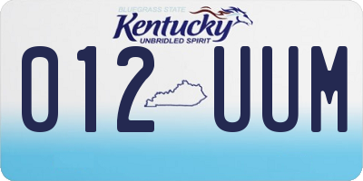 KY license plate 012UUM