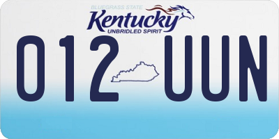 KY license plate 012UUN