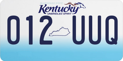 KY license plate 012UUQ