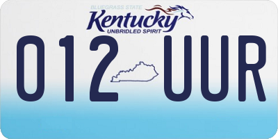 KY license plate 012UUR