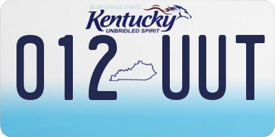KY license plate 012UUT