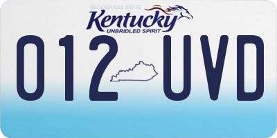 KY license plate 012UVD