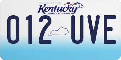 KY license plate 012UVE