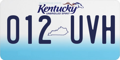 KY license plate 012UVH