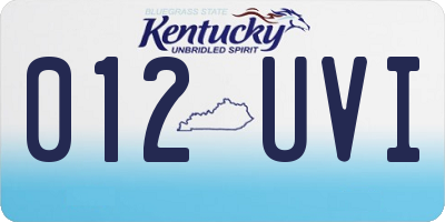 KY license plate 012UVI