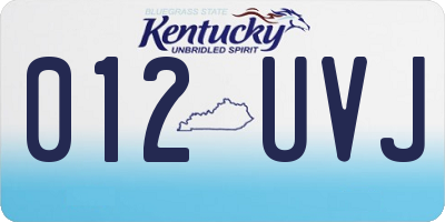 KY license plate 012UVJ