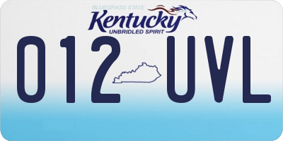 KY license plate 012UVL