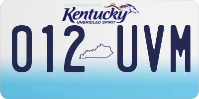 KY license plate 012UVM