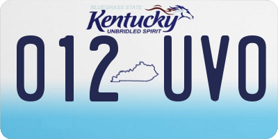 KY license plate 012UVO