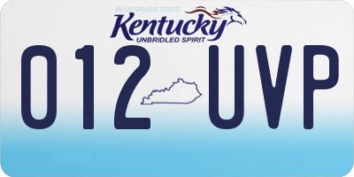 KY license plate 012UVP