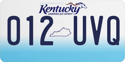 KY license plate 012UVQ