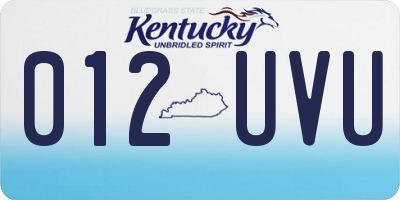 KY license plate 012UVU