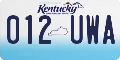 KY license plate 012UWA