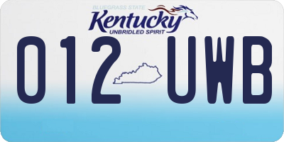KY license plate 012UWB