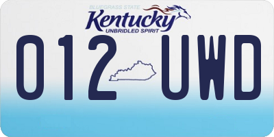 KY license plate 012UWD