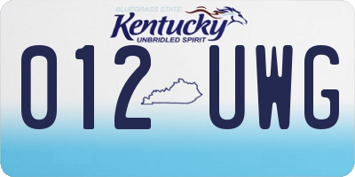 KY license plate 012UWG