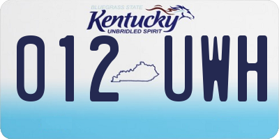 KY license plate 012UWH