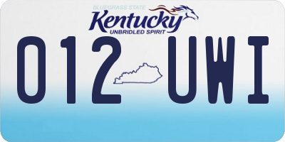 KY license plate 012UWI
