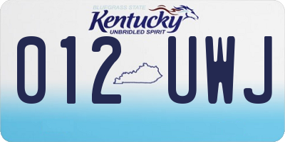 KY license plate 012UWJ