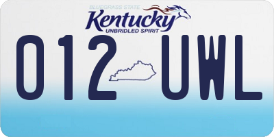 KY license plate 012UWL