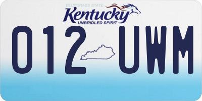 KY license plate 012UWM