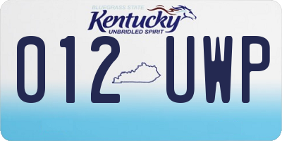 KY license plate 012UWP
