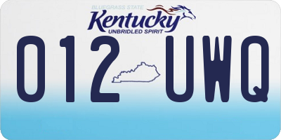 KY license plate 012UWQ