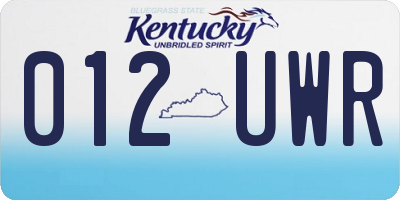 KY license plate 012UWR